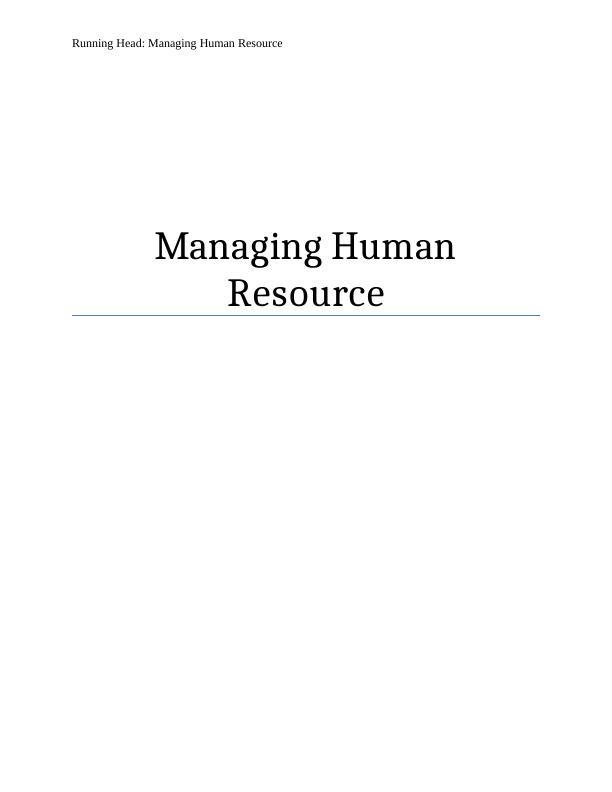 case study on managing human resources