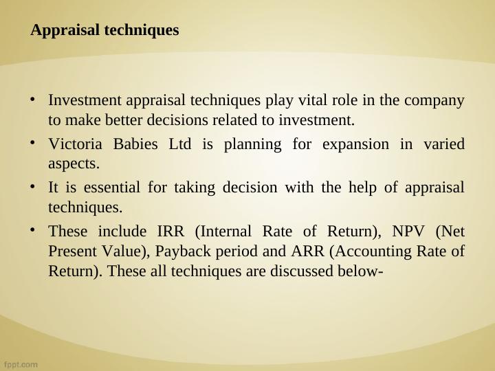 Investment Appraisal Techniques: Payback Period, NPV, ARR, IRR_4