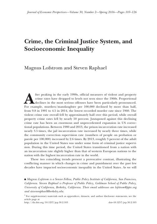 Crime, the Criminal Justice System, and Socioeconomic Inequality_1