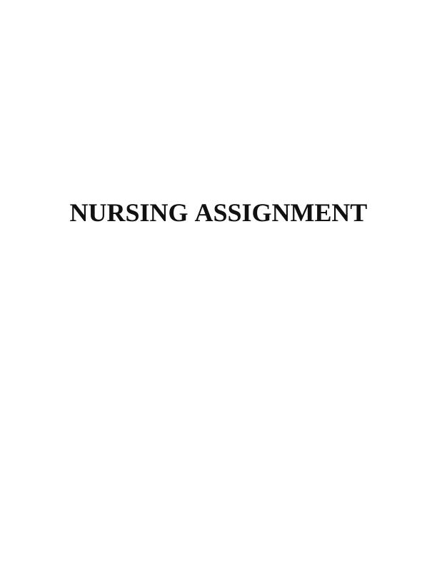 Nursing | Assignment Sample_1