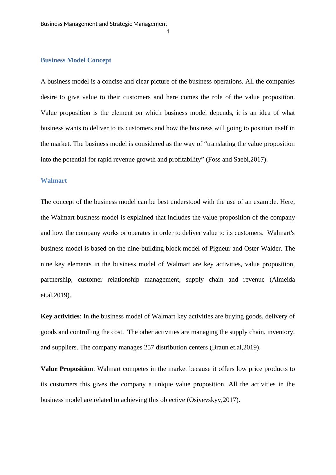 Business Model Concept Walmart