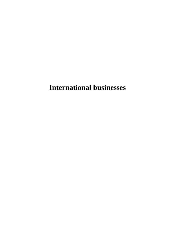 International Businesses: Exploiting Cultural and Regulatory Differences_1