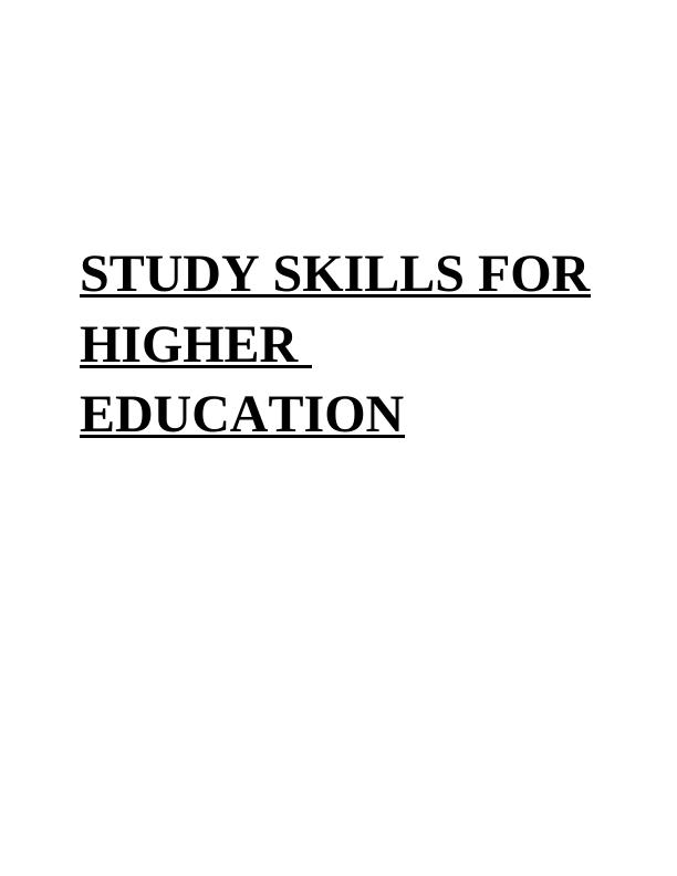 Study Skills for Higher Education : Assignment_1