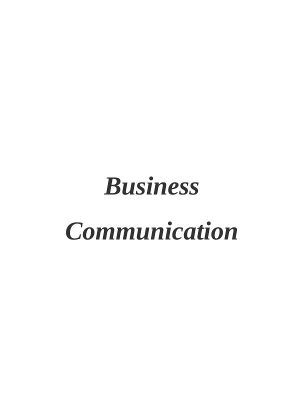 Business Communication Assignment - Sports Love Company_1