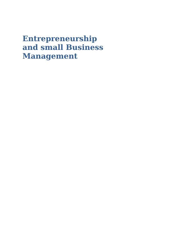 Assignment on Entrepreneurship & a Small Business Management (pdf)_1