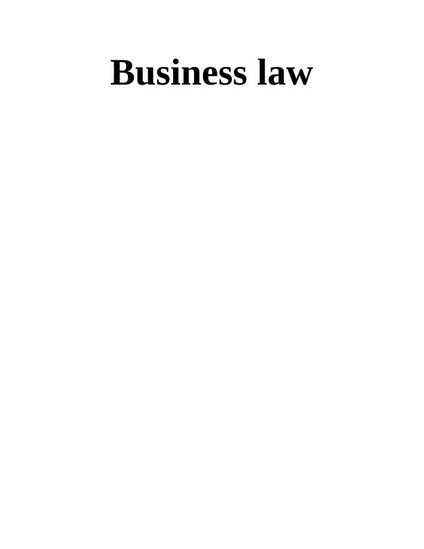 English Legal System Business Law: Assignment_1