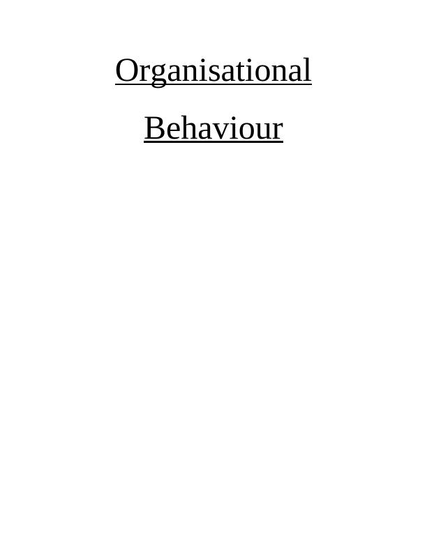 Organisational Behaviour LITERATURE_1