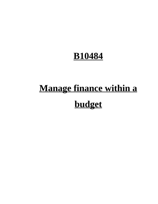 Manage Finance within a Budget_1