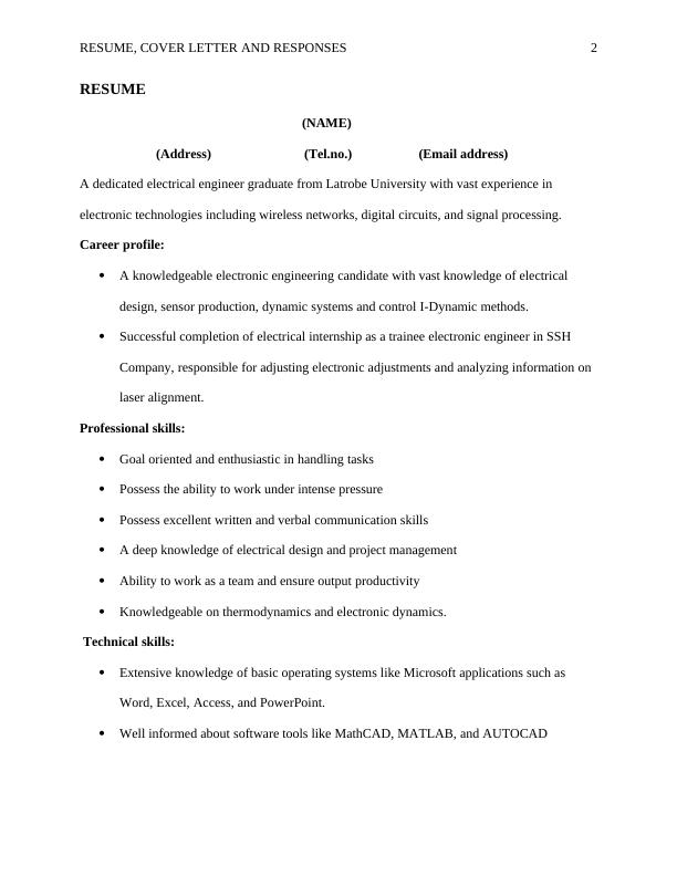 Resume, Cover Letter and Responses_2