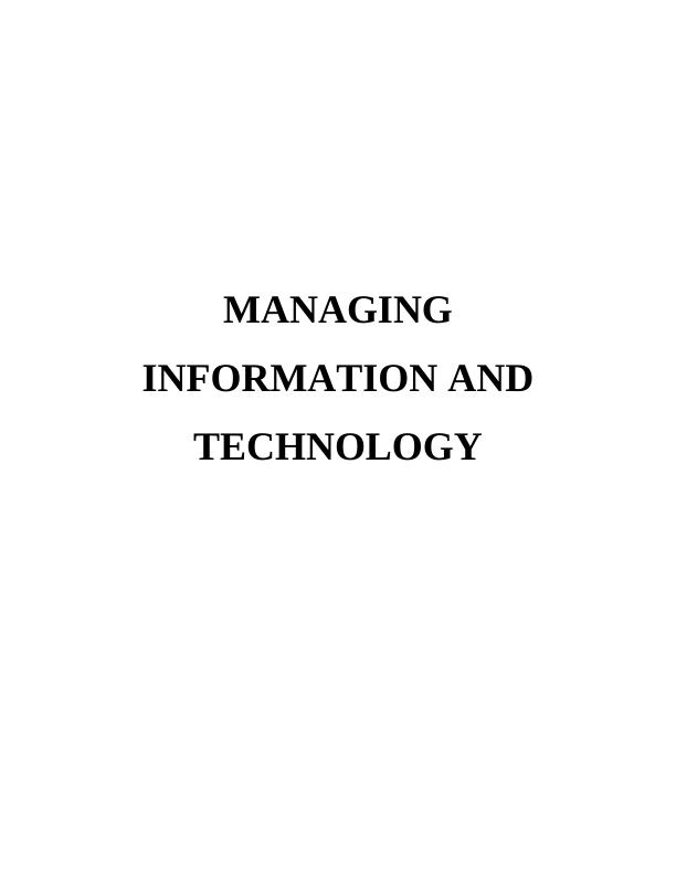 Managing Information and Technology: A Case Study of Marks and Spencer_1