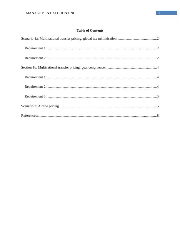 Management Accounting  -    Sample Assignment_2