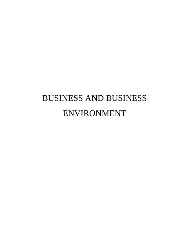 Business and Business Environment Report - Primark and Sainsbury Plc_1