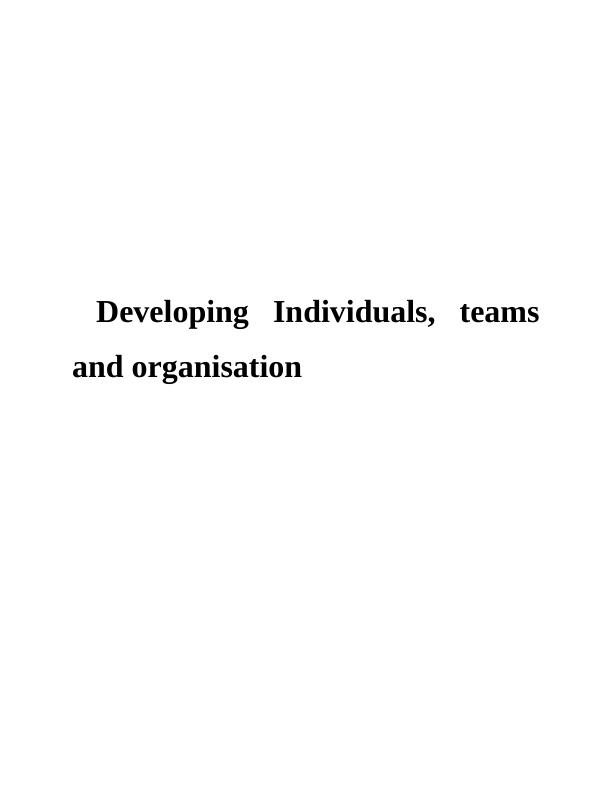 Developing Individuals, Teams And Organisation Assignment - The Vodafone company_1