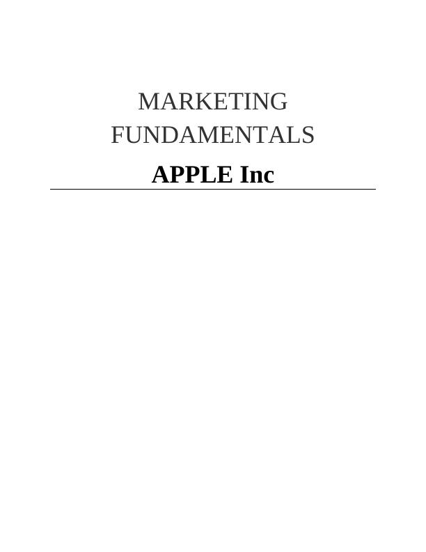 Fundamentals of Marketing: Apple Inc_1