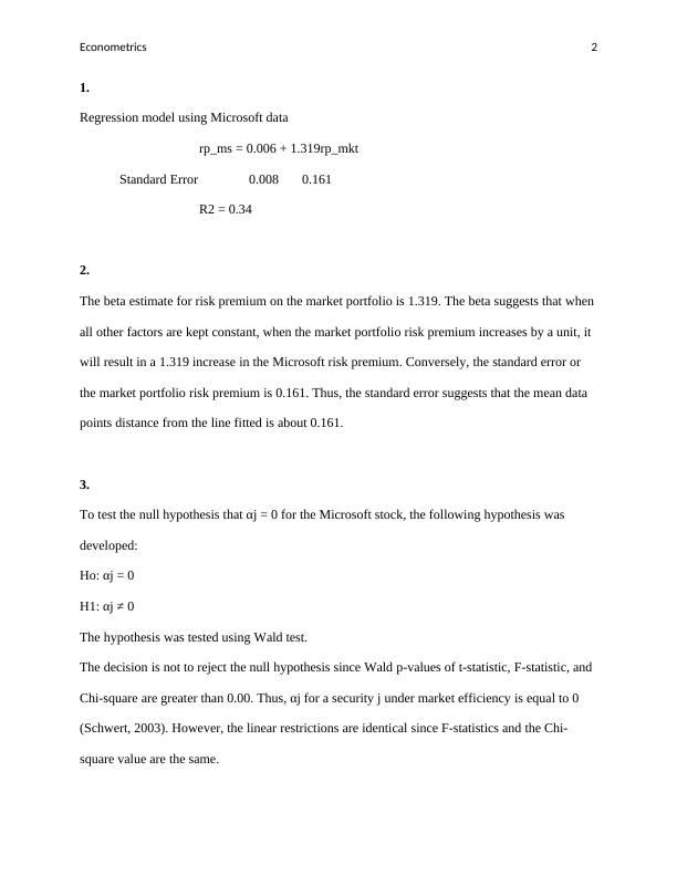(Solution) Assignment on Econometrics