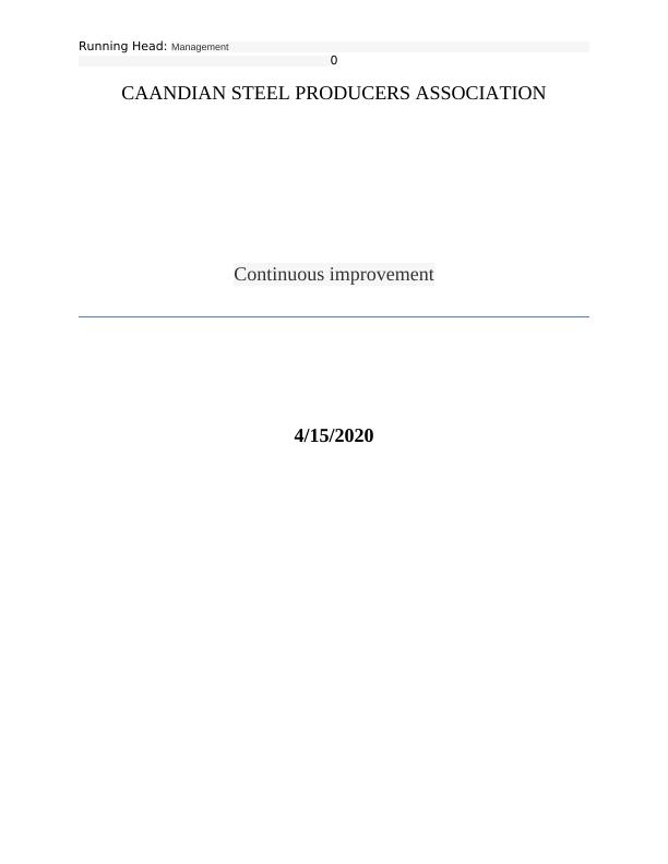 Canadian steel Producers Association Summary