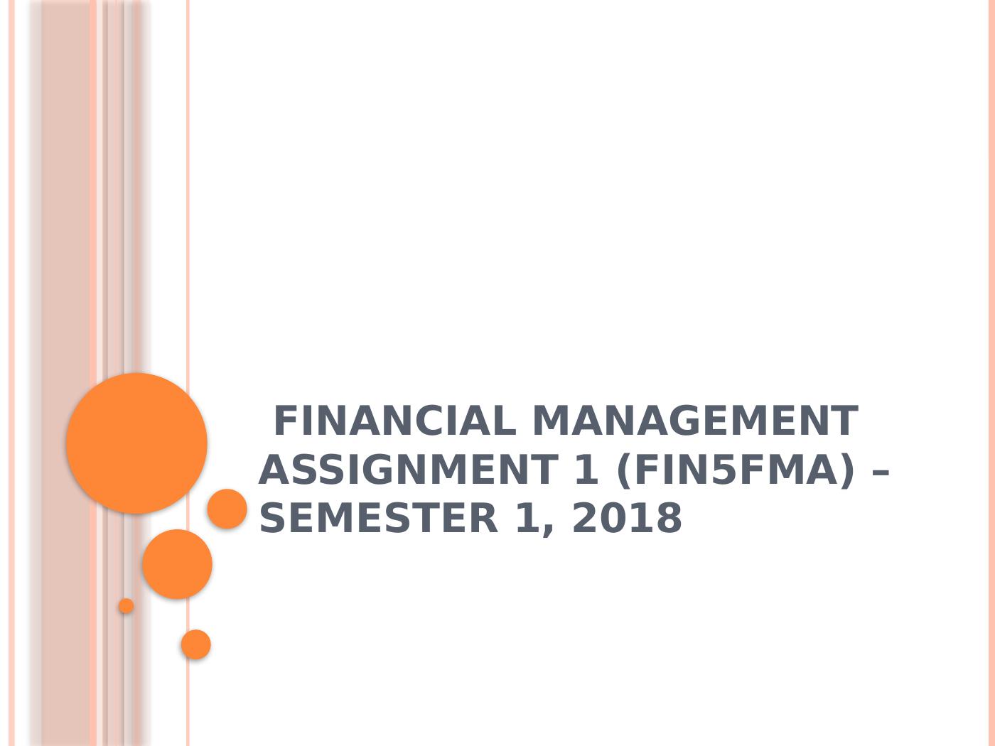 financial management assignment 1