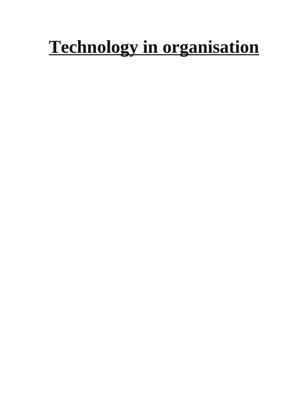 Technology in Organisation_1