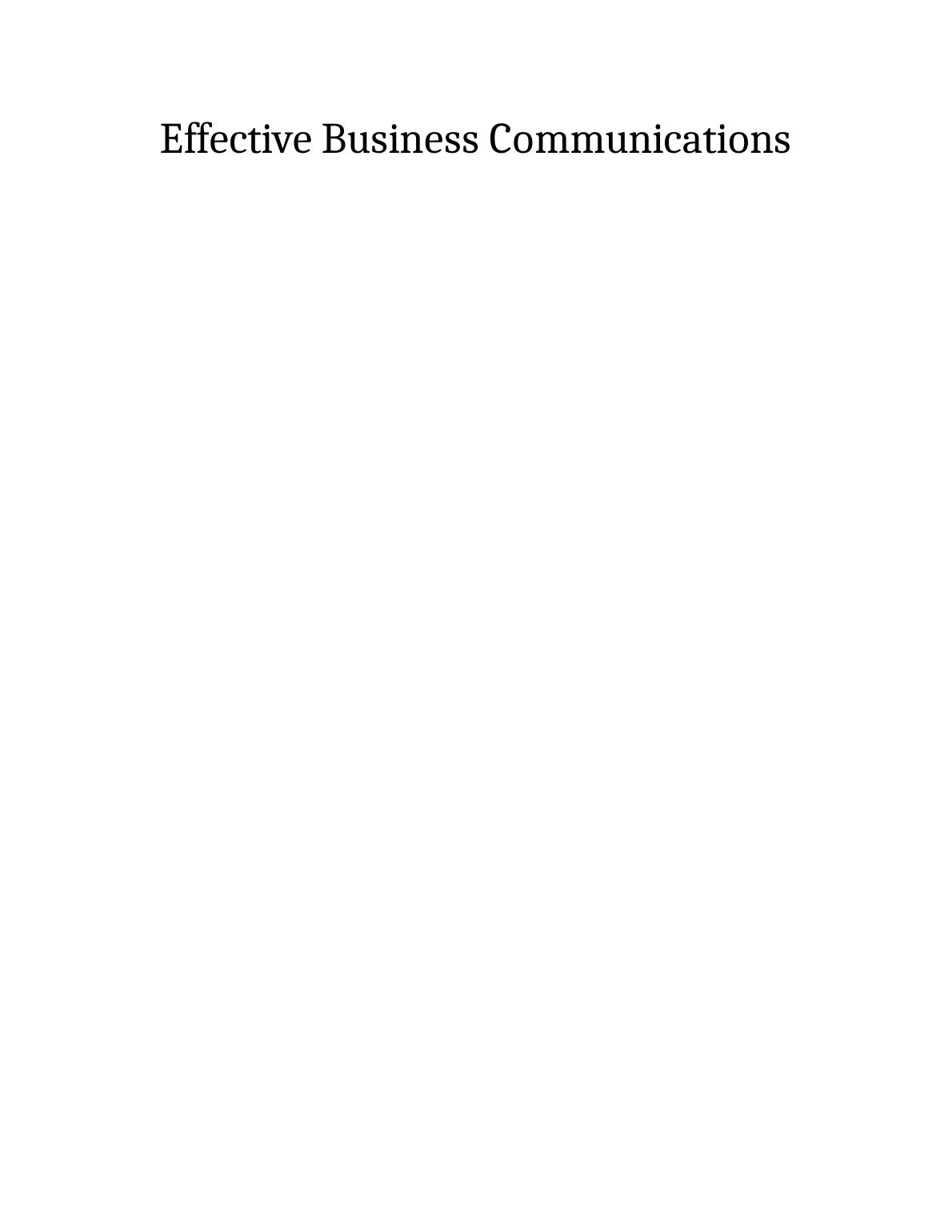 Effective Business Communications Assignment_1