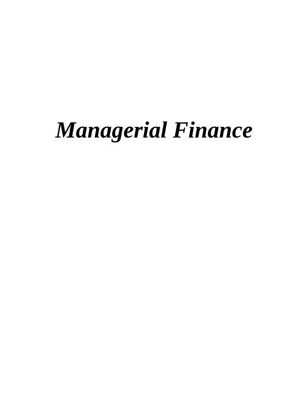 Managerial Finance: Performance Analysis and Investment Potential_1