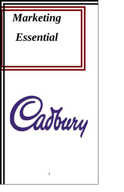 Marketing Essential : Cadbury Company_1