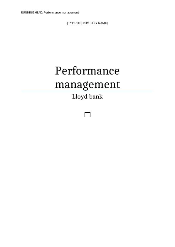 Performance Management Lloyd Bank_1