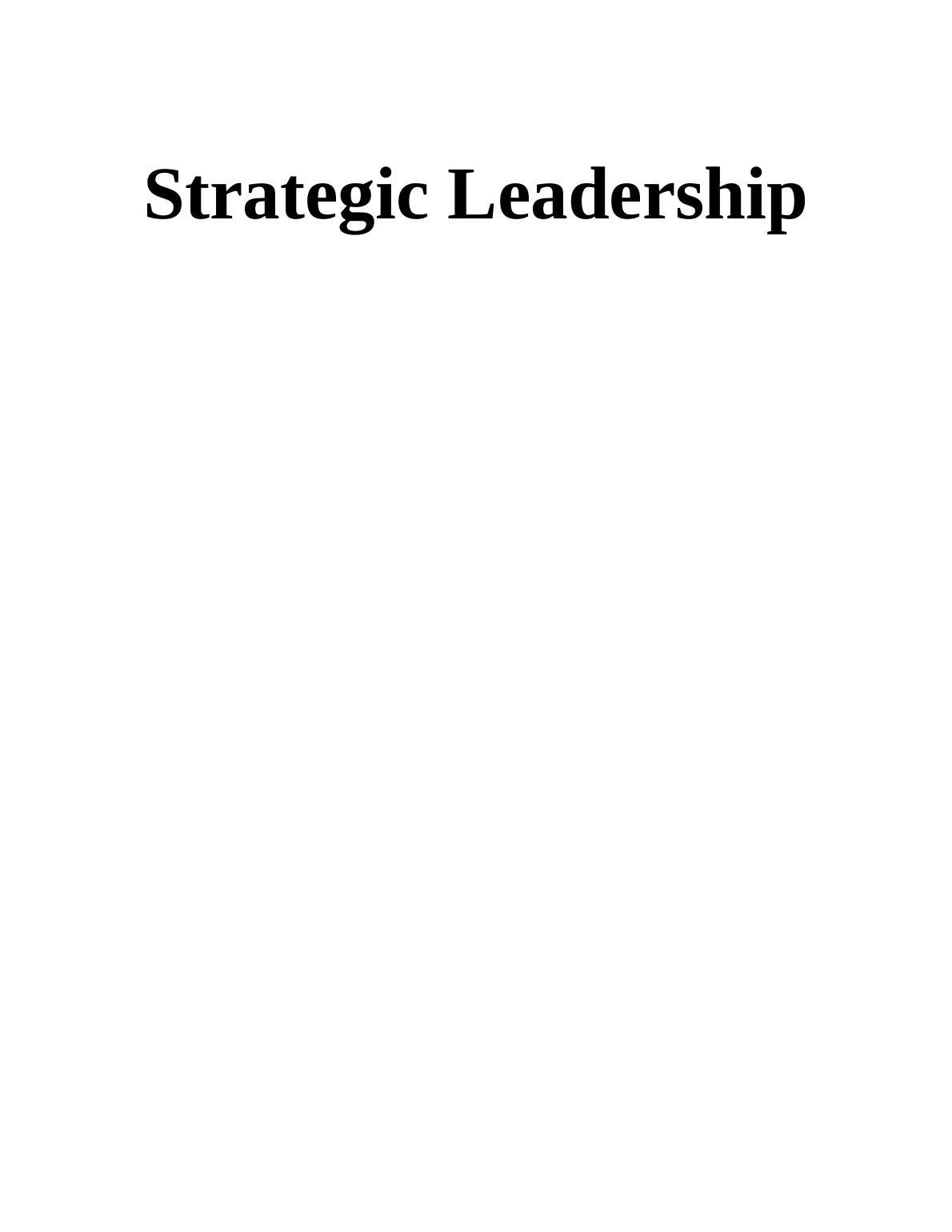 Strategic Leadership in Change Management_1