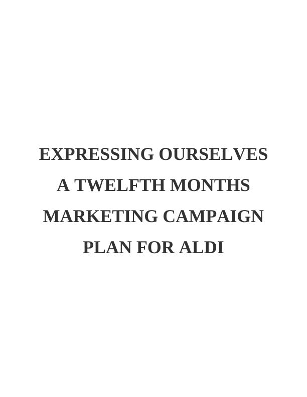 Expressing Ourselves: A Marketing Campaign Plan for ALDI_1