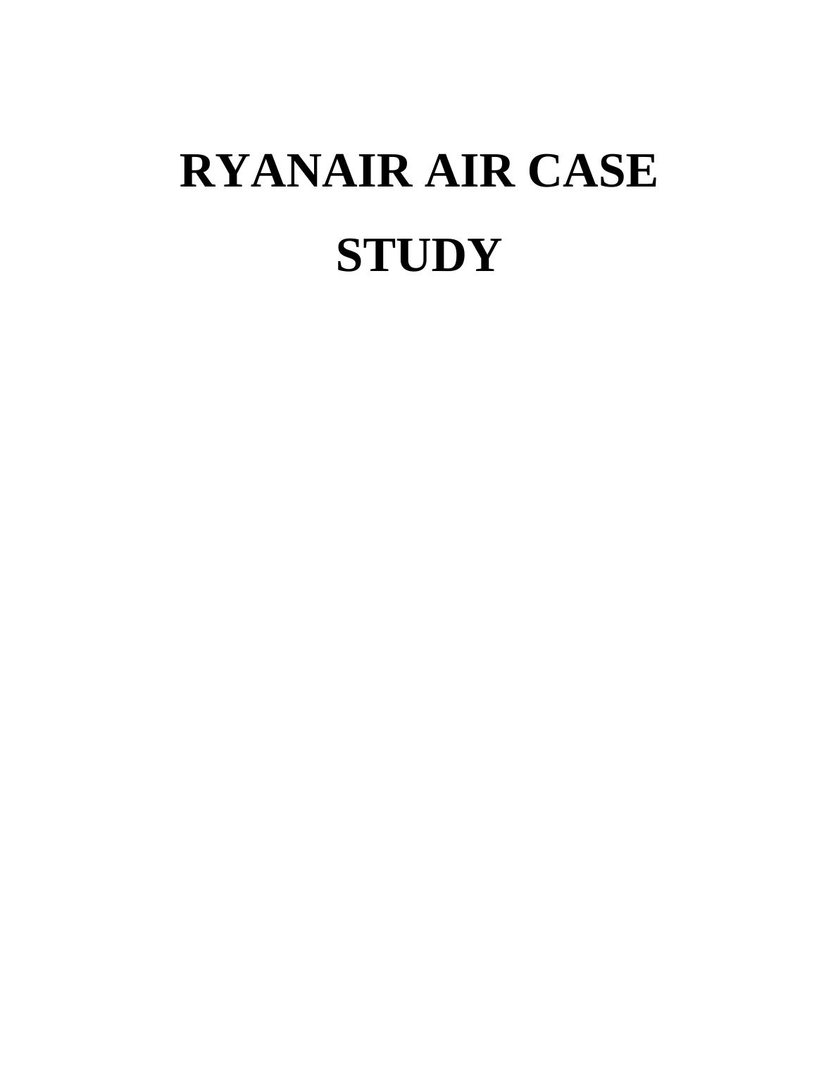Ryan Air Case Study