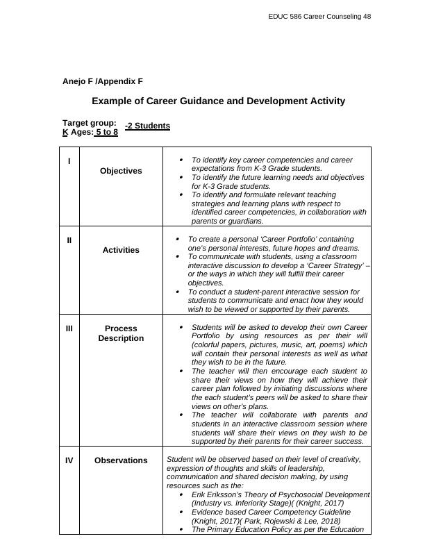 EDUC - 586 | Example of Career Guidance and Development Activity_1