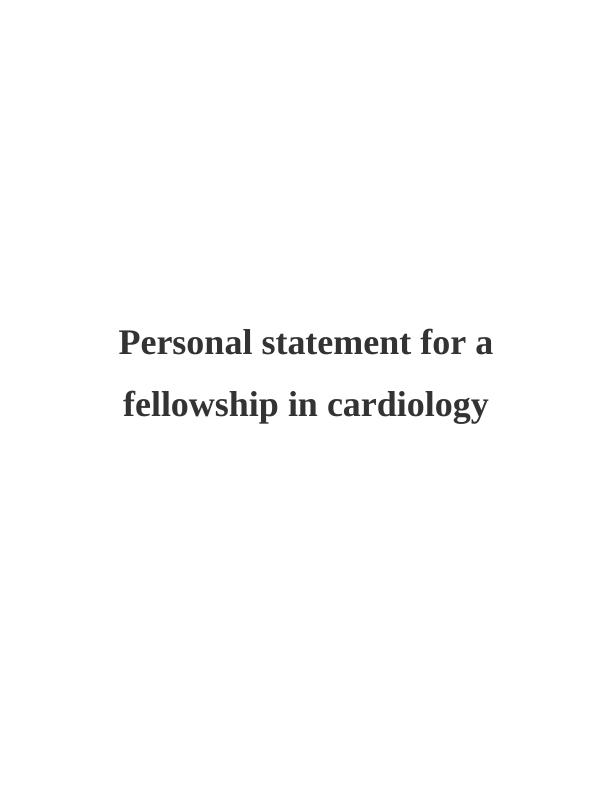Personal Statement for Cardiology_1