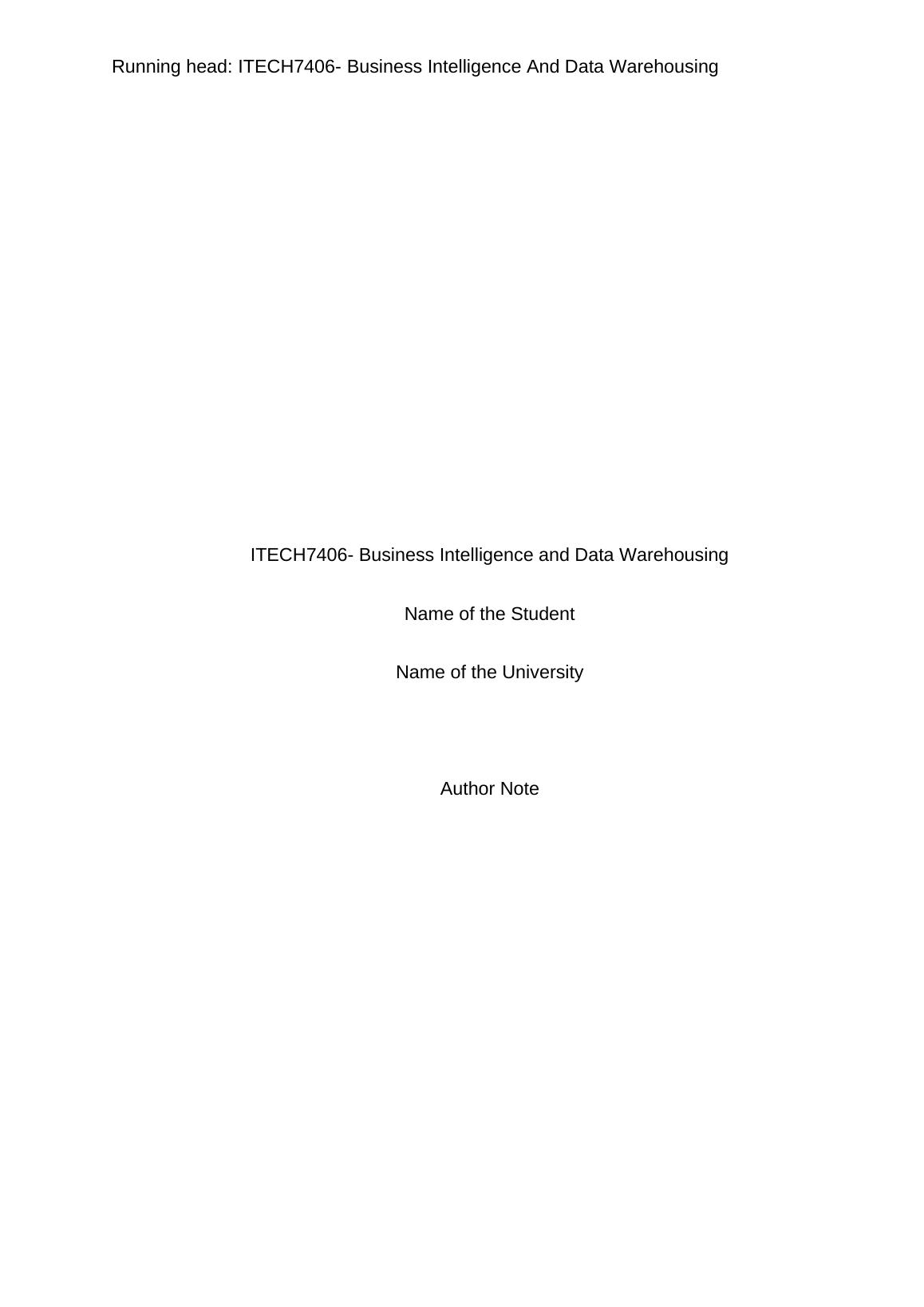 ITECH7406 Business Intelligence and Data Warehousing_1