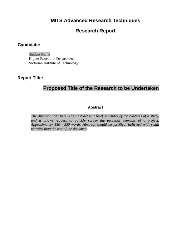 Mits Advanced Research Techniques Research Report 2022_1