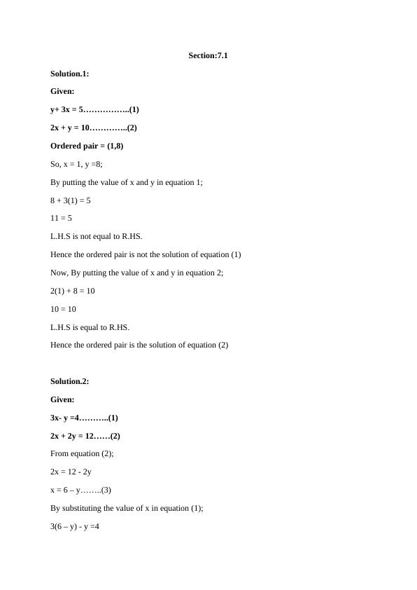 Mathematics Assignment Sheet_1