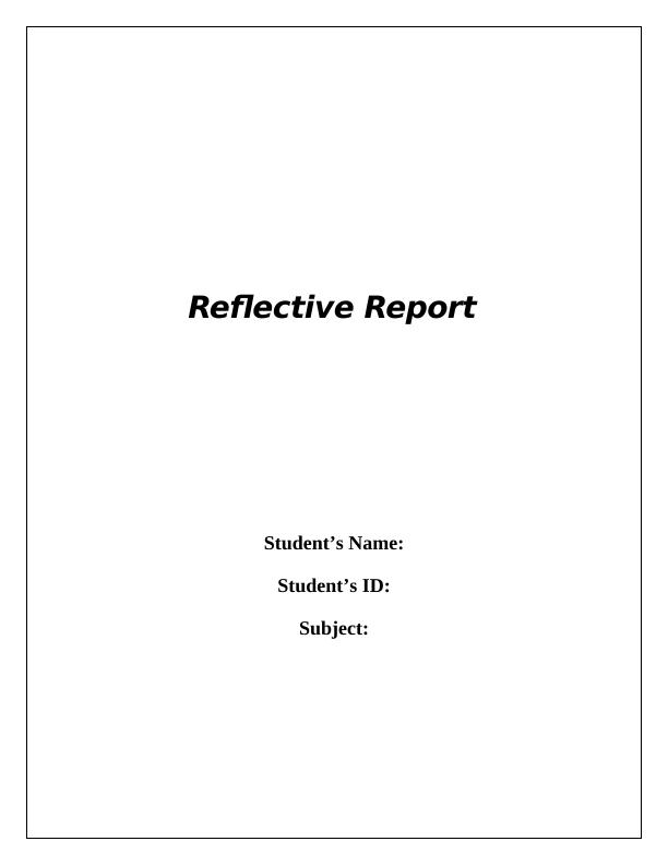 Reflective Report on Design Thinking Workshop_1