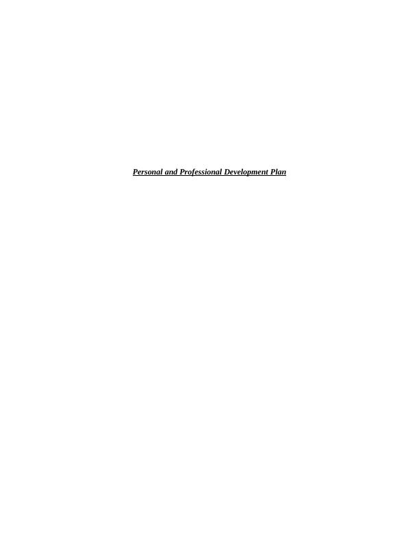 Personal and Professional Development Plan_1