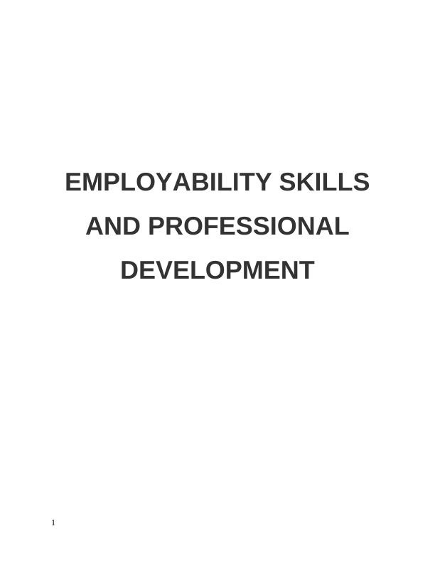 Employability Skills and Professional Development_1