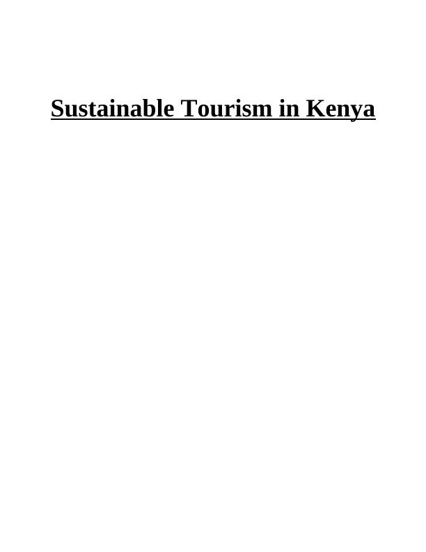 sustainable tourism in kenya case study