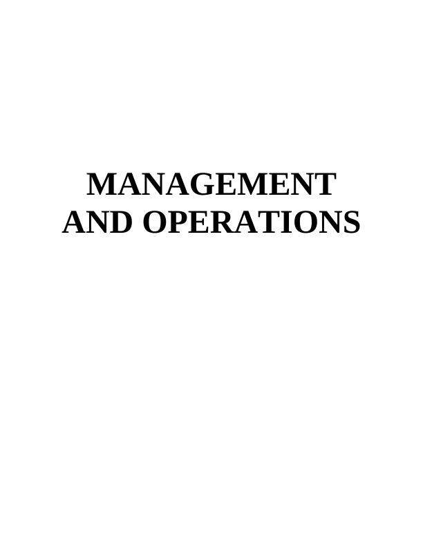 Importance and Value of Operations Management in John Lewis_1
