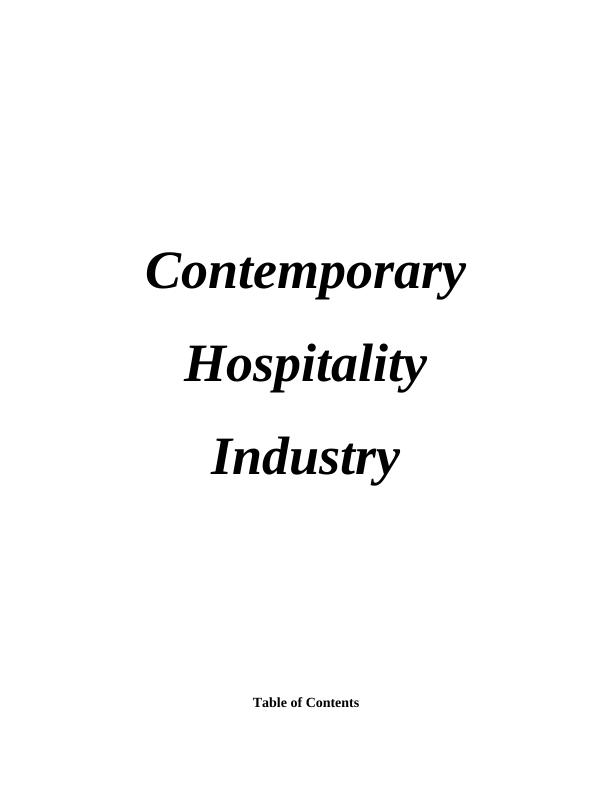 Contemporary Hospitality Industry: Types of Business, Products, and Services_1
