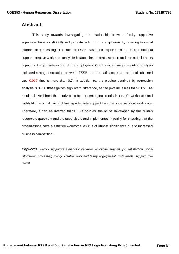 Engagement between Family Supportive Supervisor Behaviors (FSSB) and Job Satisfaction: A Dissertation Study_4