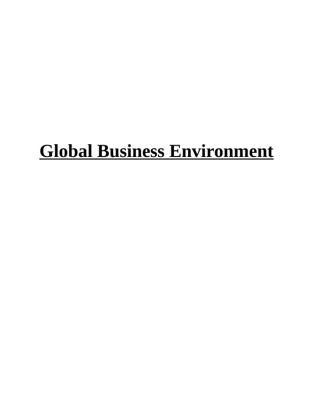 Global Business Environment Assignment - Siemens_1