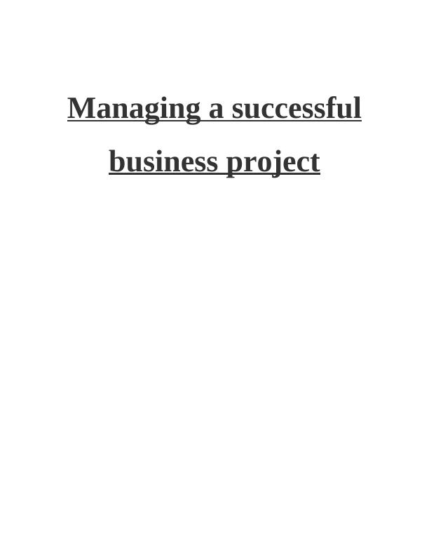 Managing A Successful Business Project | H&M_1