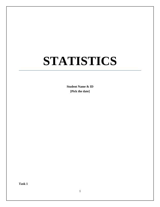 (Doc) Assignment on Statistics_1