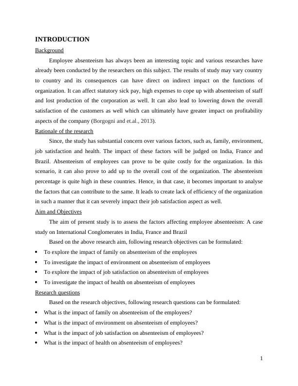 Employee Absenteeism Assignment - Case Study on International Conglomerates_3