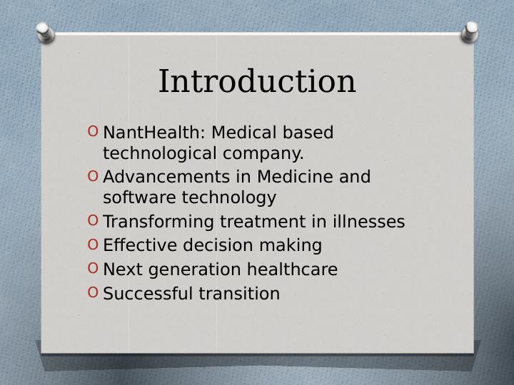 Technological Systems Analysis Of Nanthealth.