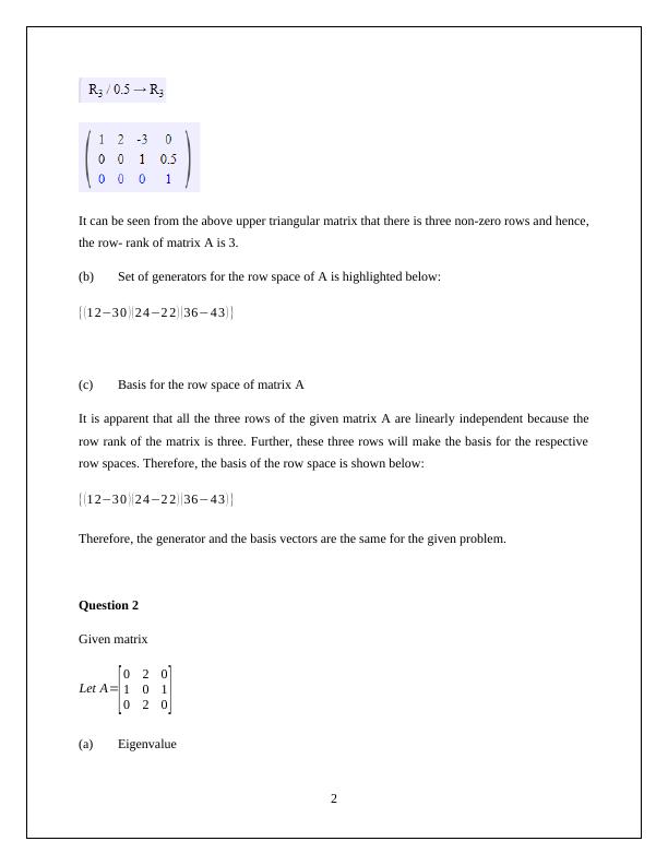 SIT292: Linear Algebra | Assignment_3