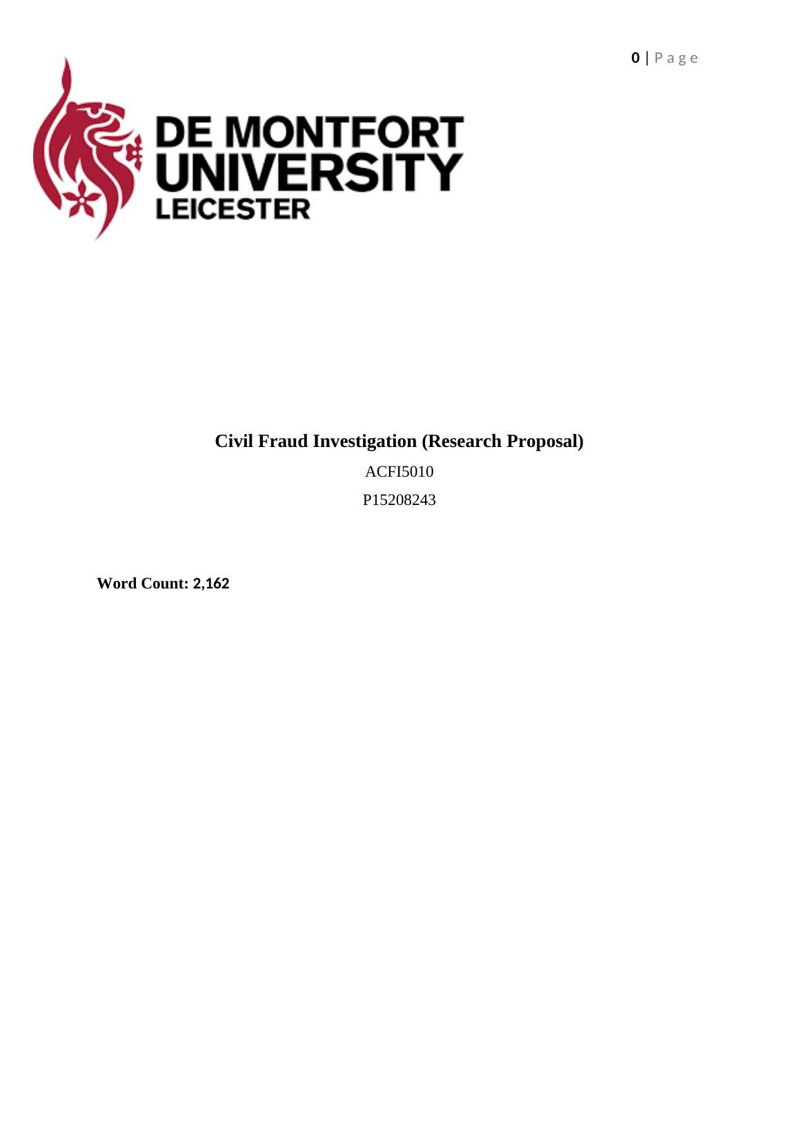 Civil Fraud Investigation (Research Proposal)_1