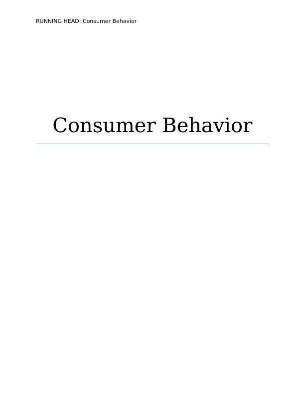 (Doc) Consumer Behavior: Essay_1