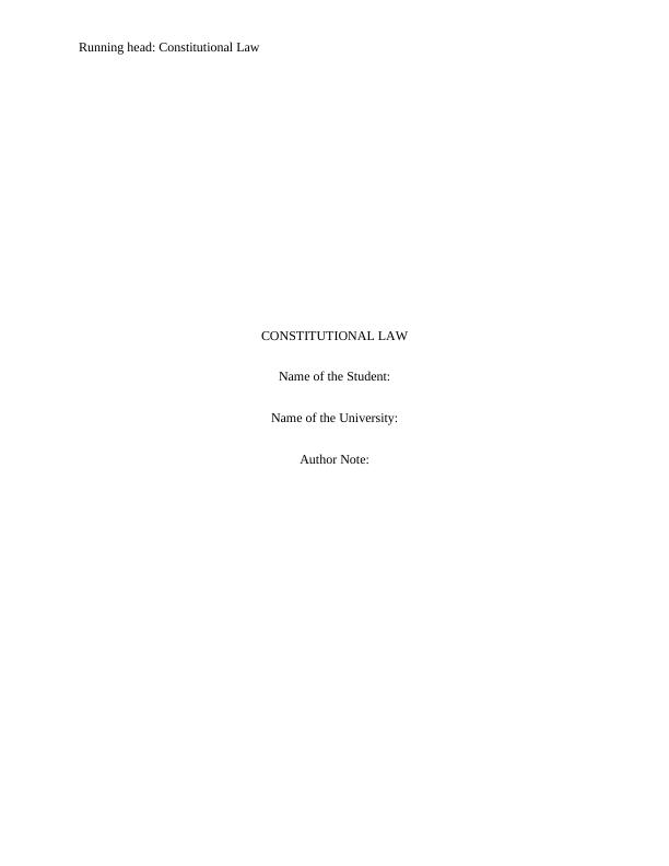 US Judicial System and Constitutional Law_1